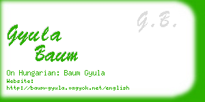 gyula baum business card